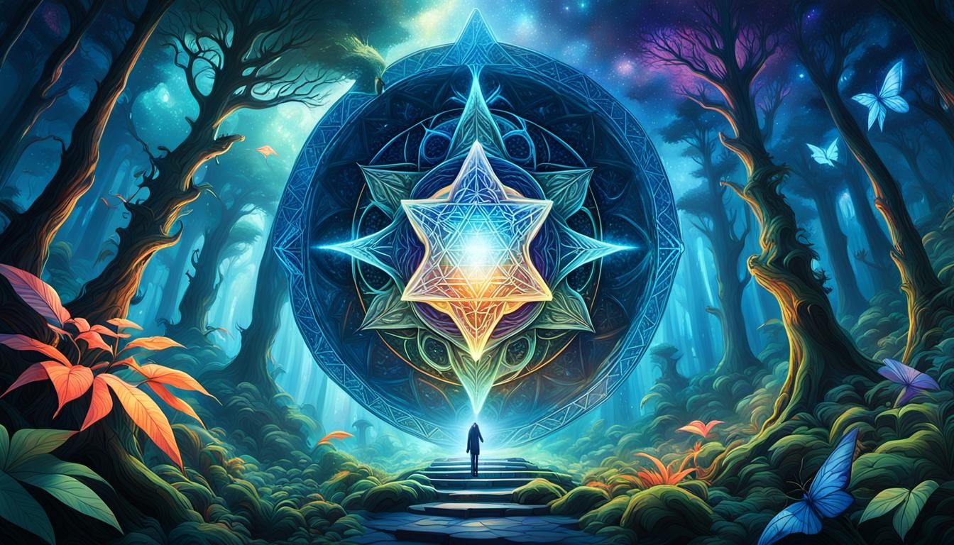 Merkabah Above Mystic Forest: Fantasy Matte Painting