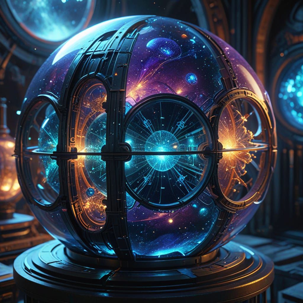 Architect Designing Dyson Sphere in Art Nouveau Sci-Fi