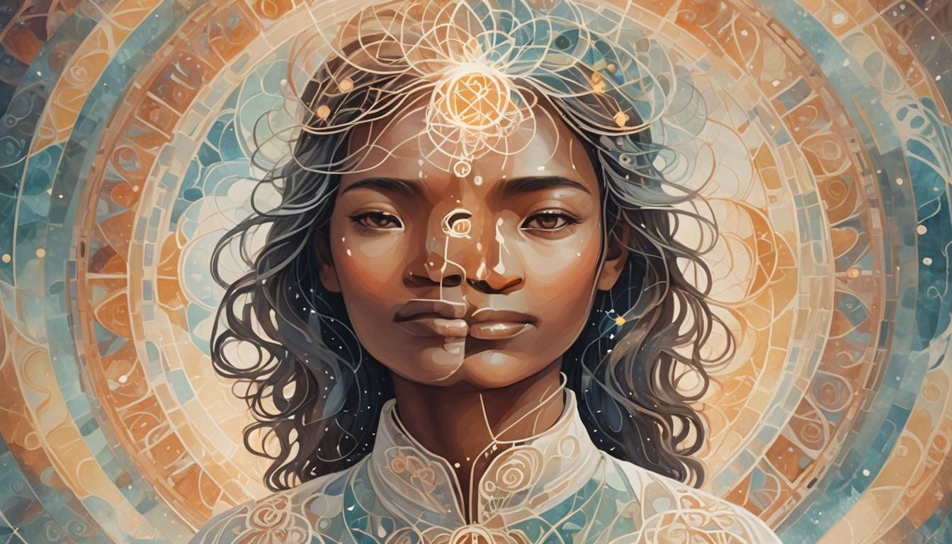 Mindfulness: Calm Portrait with Compass Aura