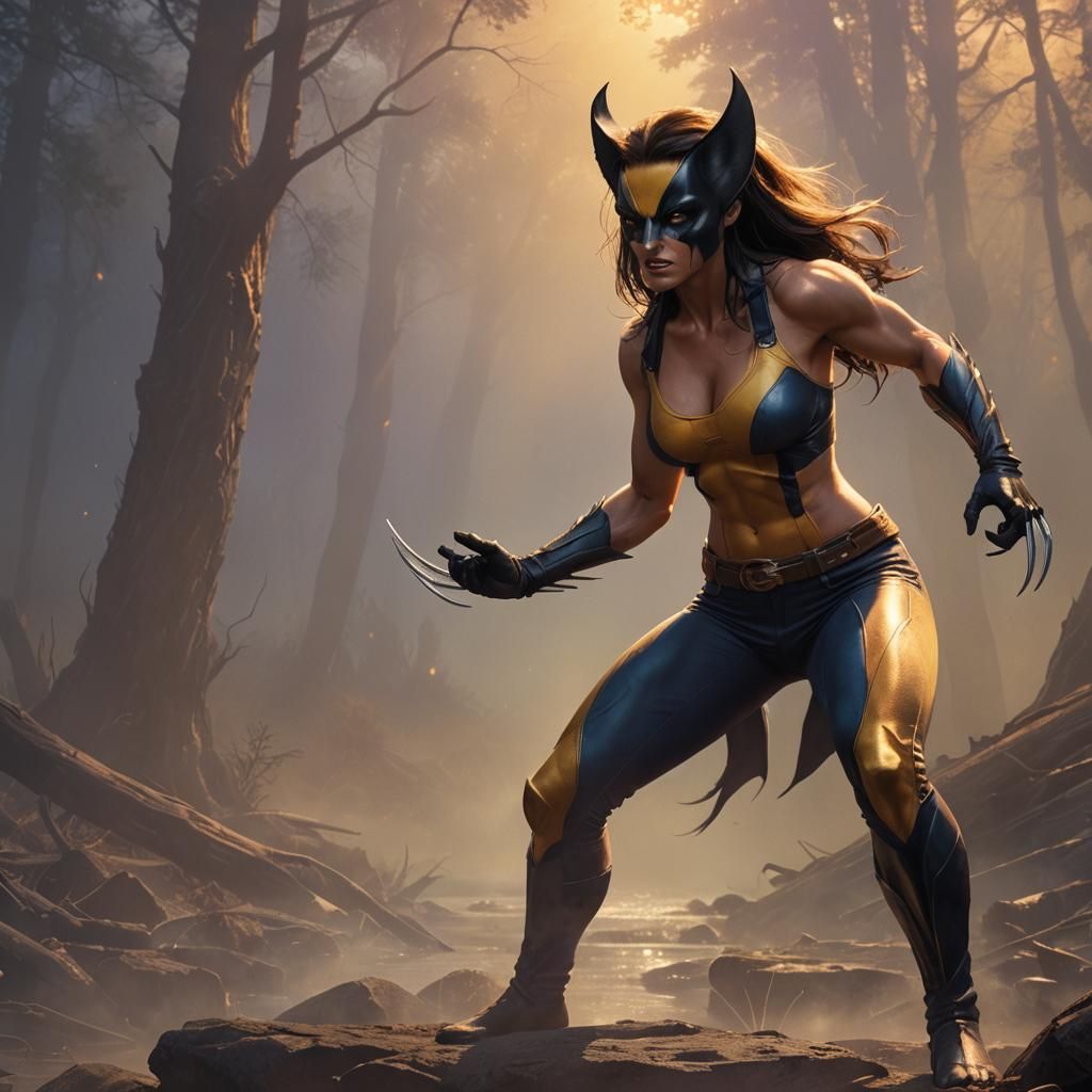 Heroic Female Wolverine Concept Art in Fantasy Style
