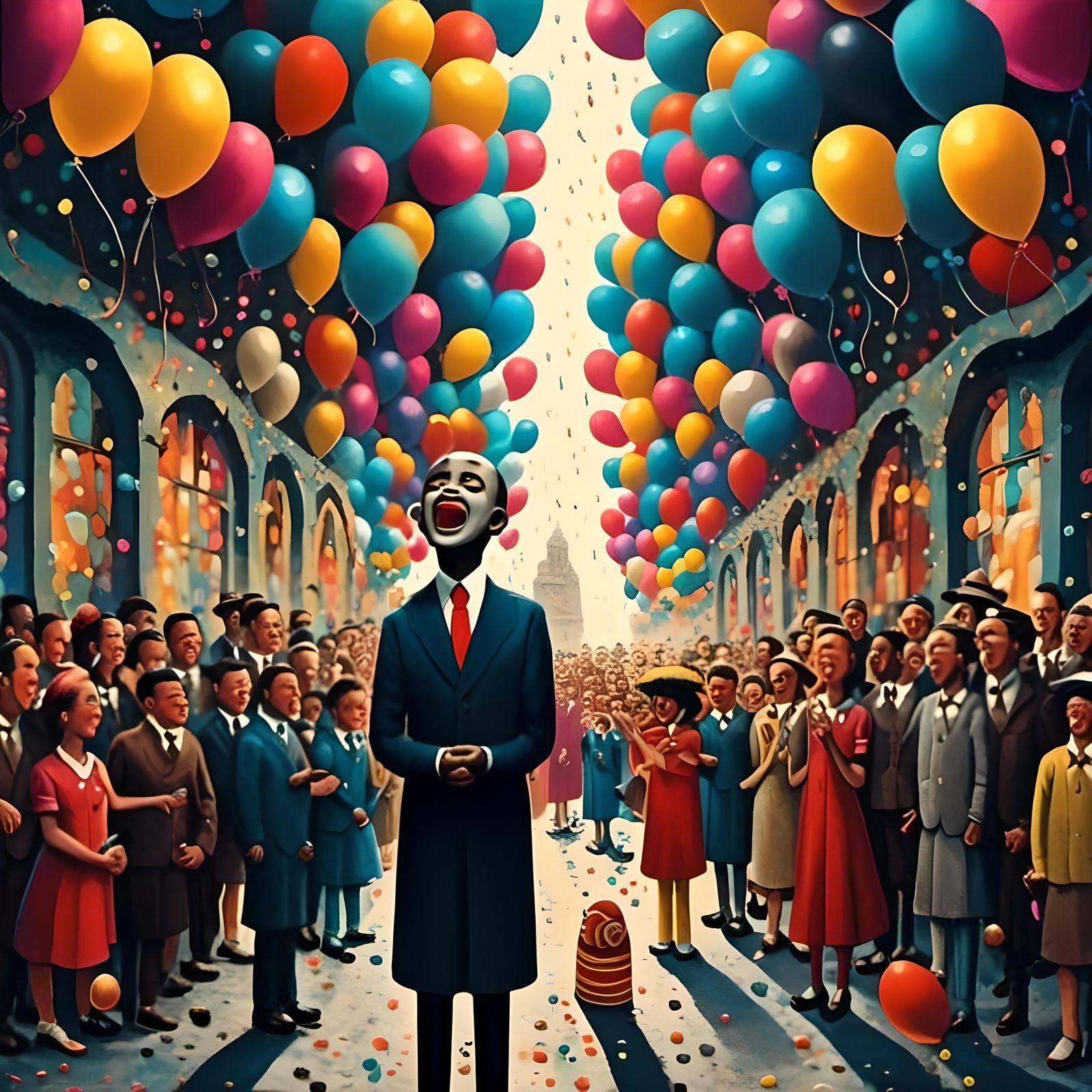 Sadness Among Happiness: Surreal Digital Art