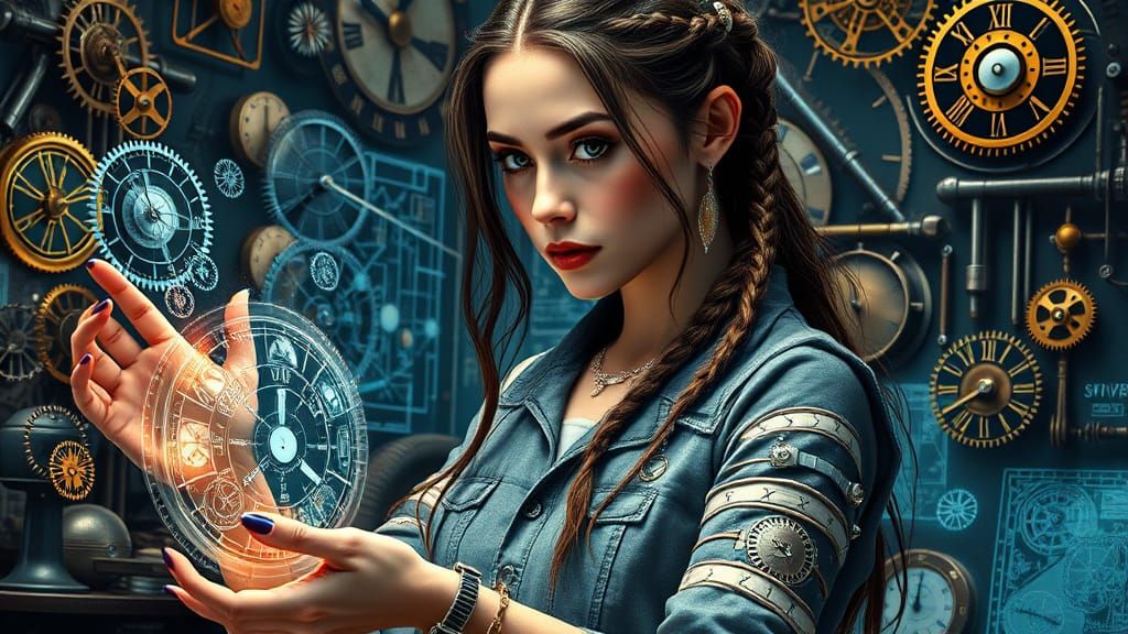 Clockmaker's Masterpiece in a Glimmering Metallic World