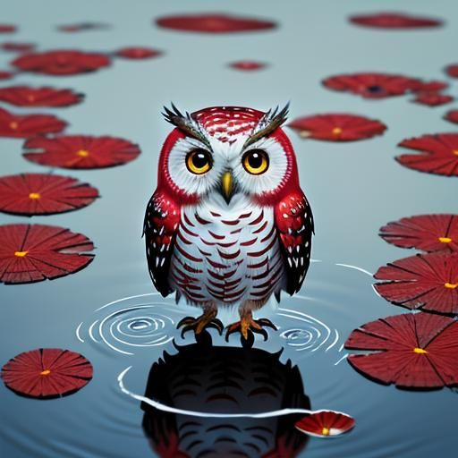 Illustration of an Owl Wearing Red Boots