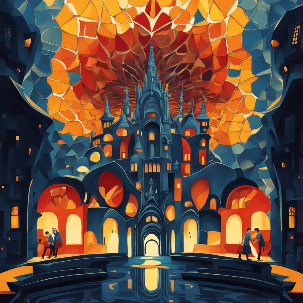 Futuristic City in Intricate Gaudi Style