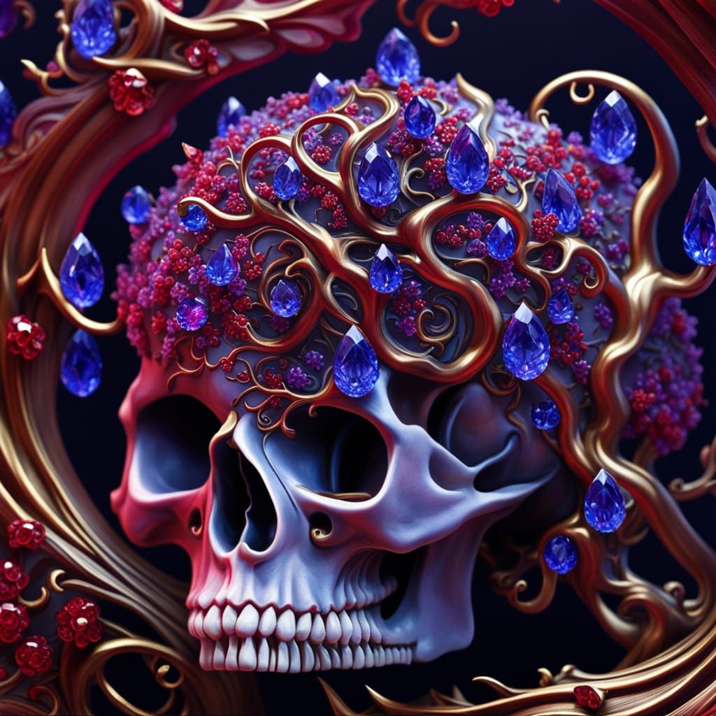 A Blue Sapphire Skull