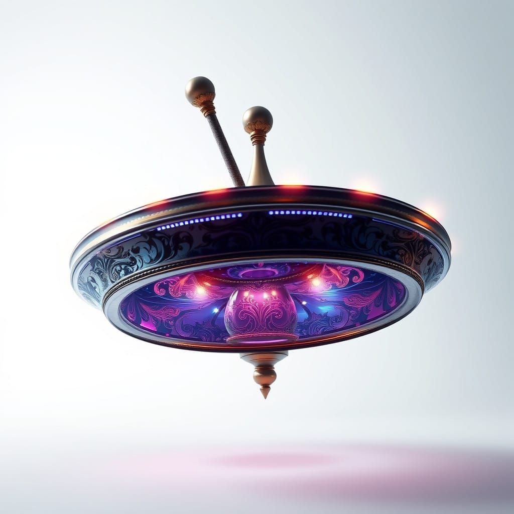 Vibrant Spinning Top in Photorealistic Studio Lighting