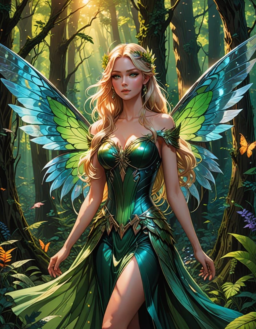Fairy Princess in Magical Forest Comic Art