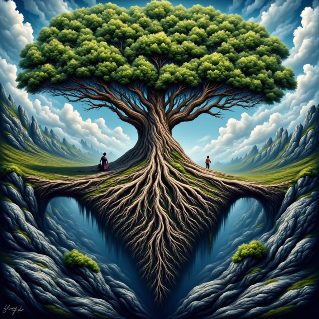 <lora:Berbulu:1.0> "Tree above and below ground", Ultra deta...