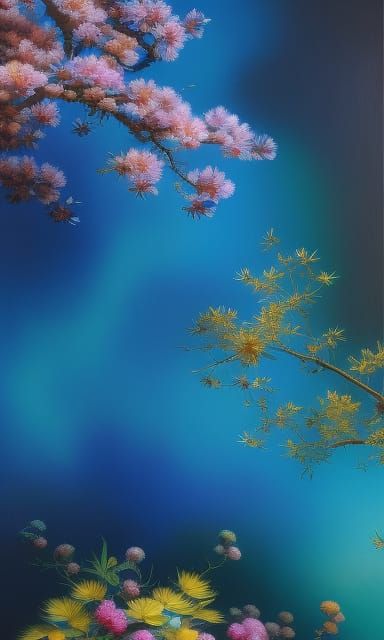 Cloisonne Vase with Flowers: Surreal Portrait Painting