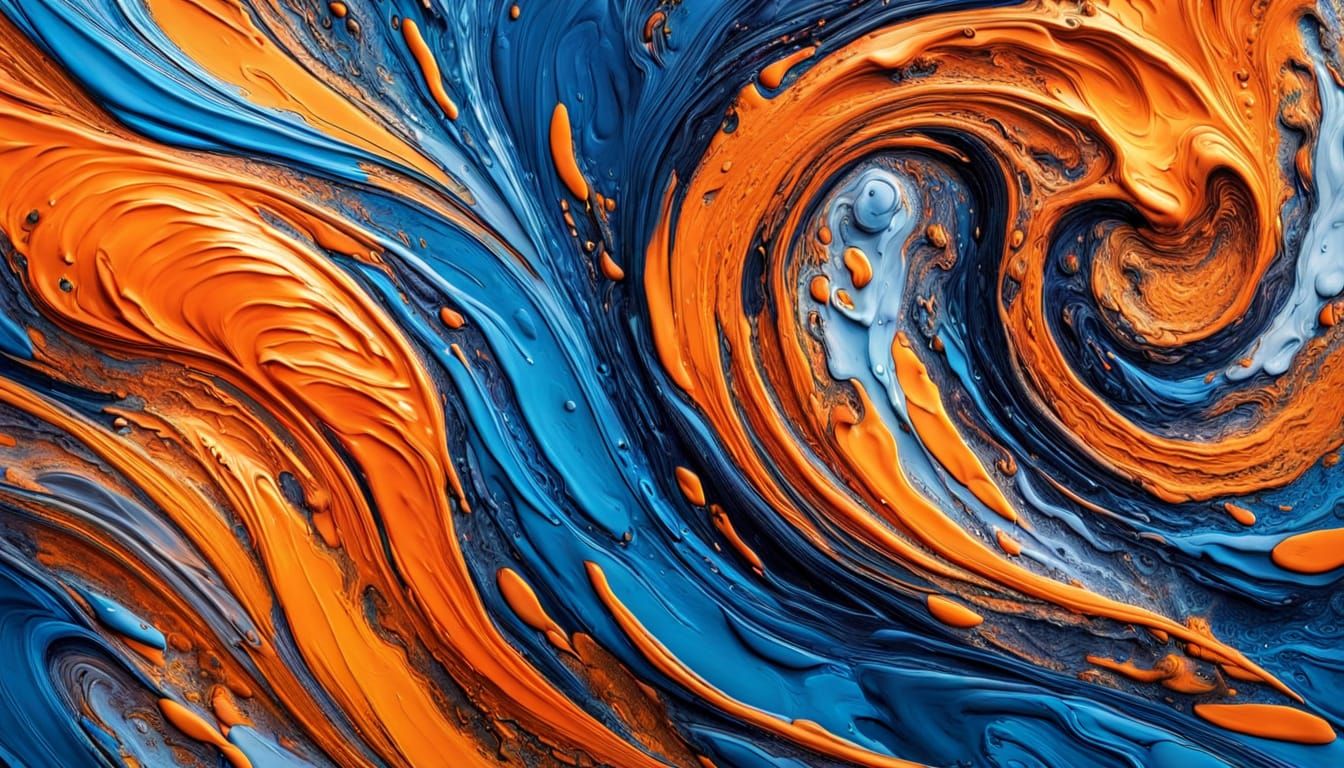 Vibrant Abstract Art with Expressive Brushstrokes and Textur...