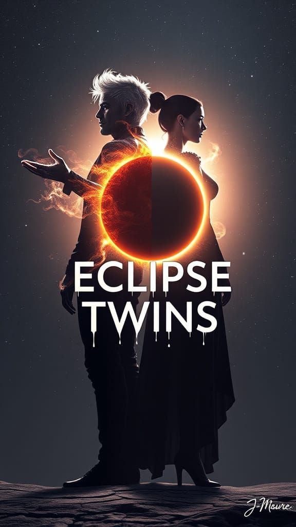Eclipse Twins in Futuristic Cosmic Landscape