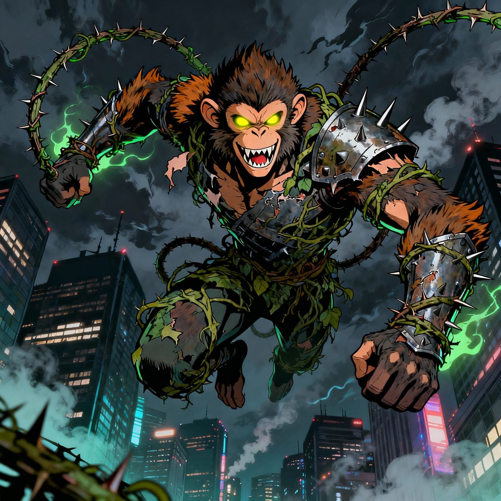 Mutated Monkey Supervillain in Comic Book Style