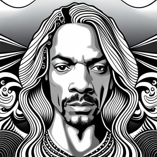 Snoop Dogg Abstract Vector Fractal Portrait