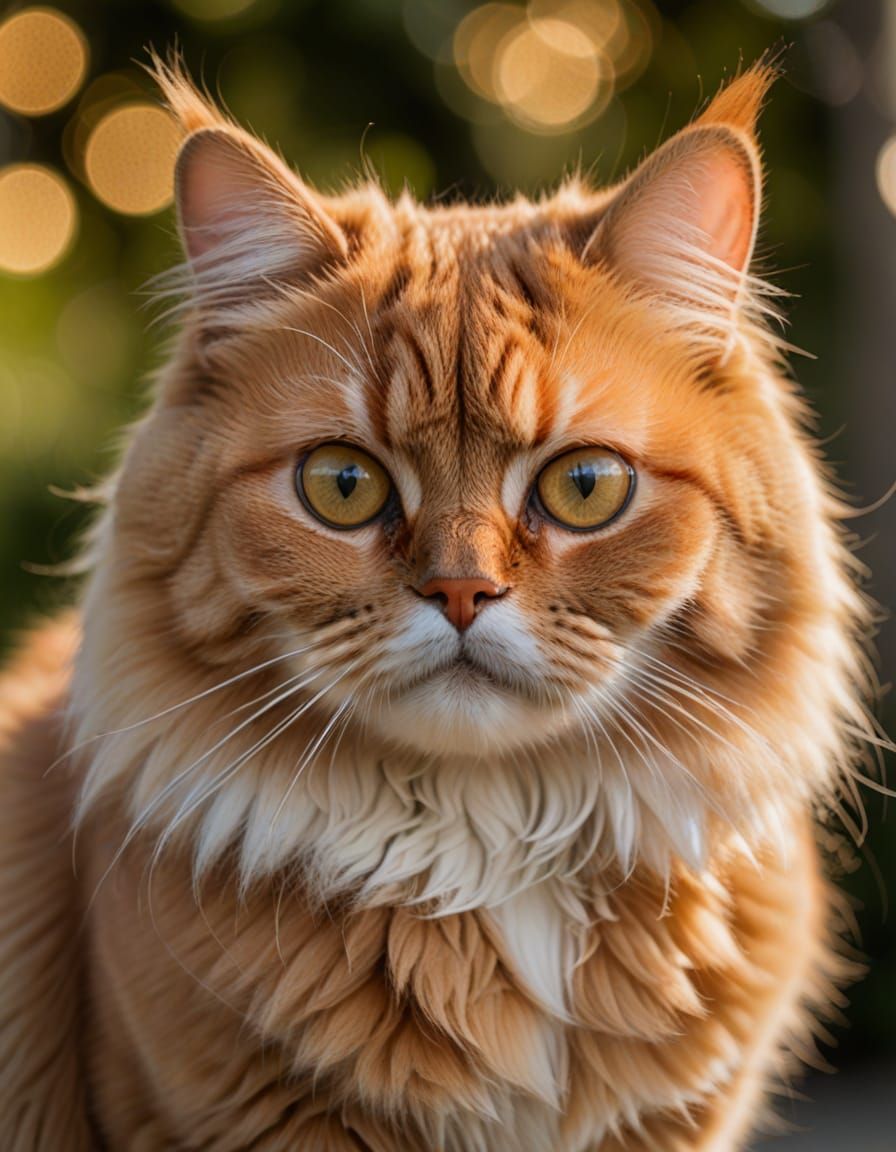 Orange Persian Cat Portrait in Professional Studio Lighting