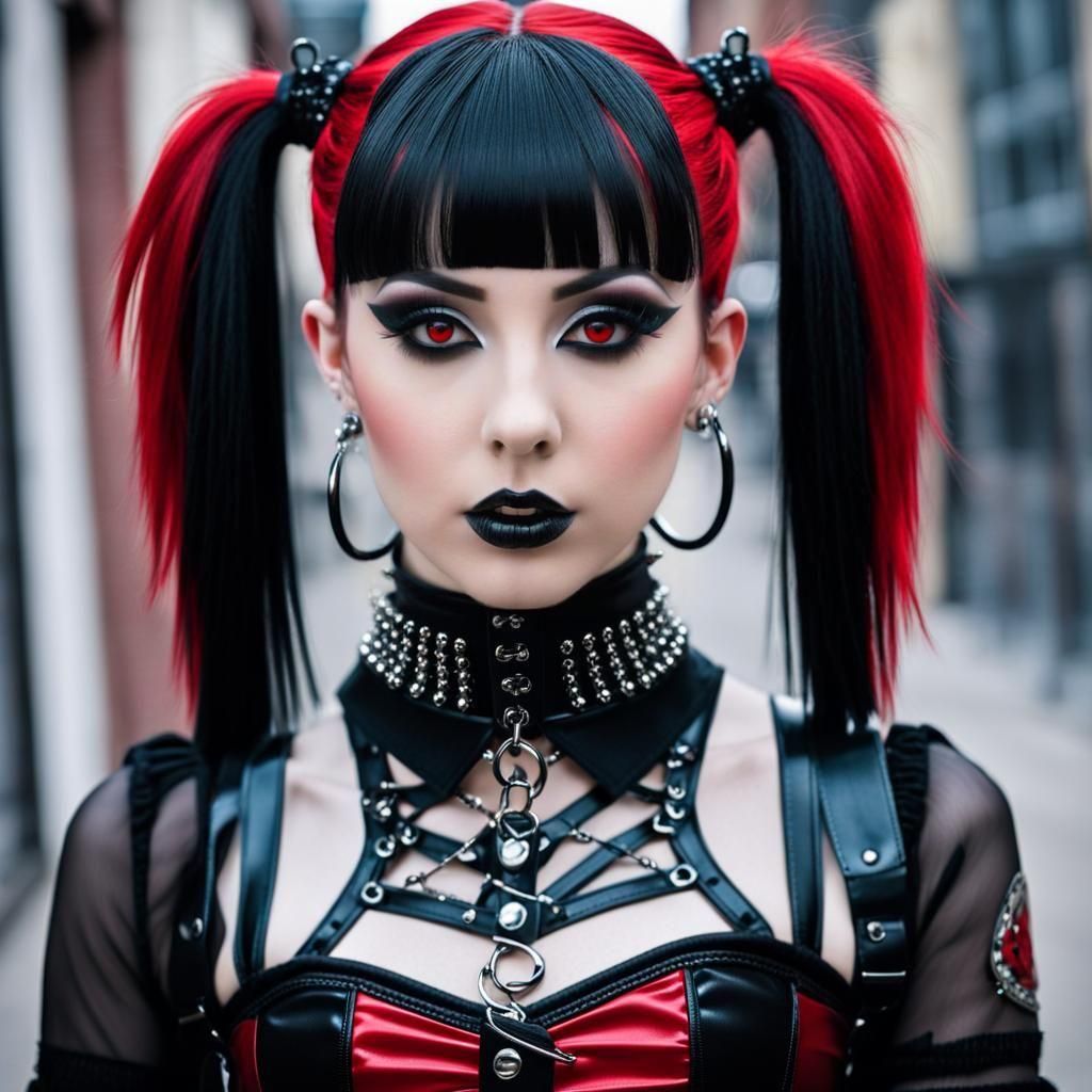 Mall Goth Aesthetic in Anime Style