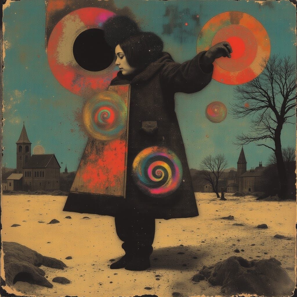 Surreal Circus Spectacle in Art Deco Style