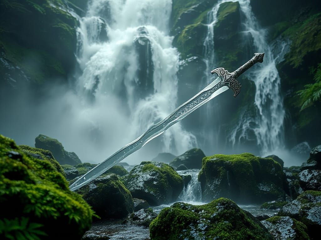 A long elemental water sword