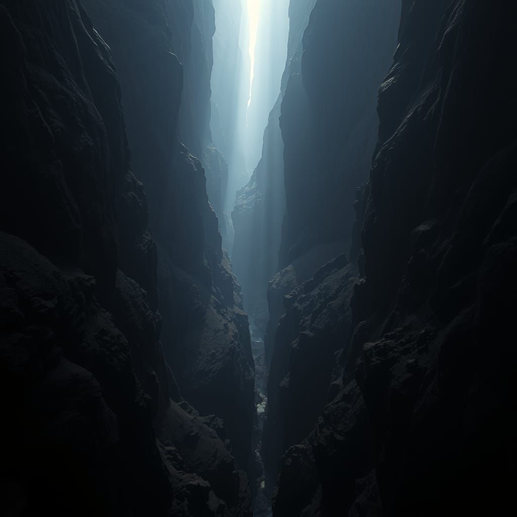 Darkness Descends on a Serpentine Ravine in Ansel Adams Styl...