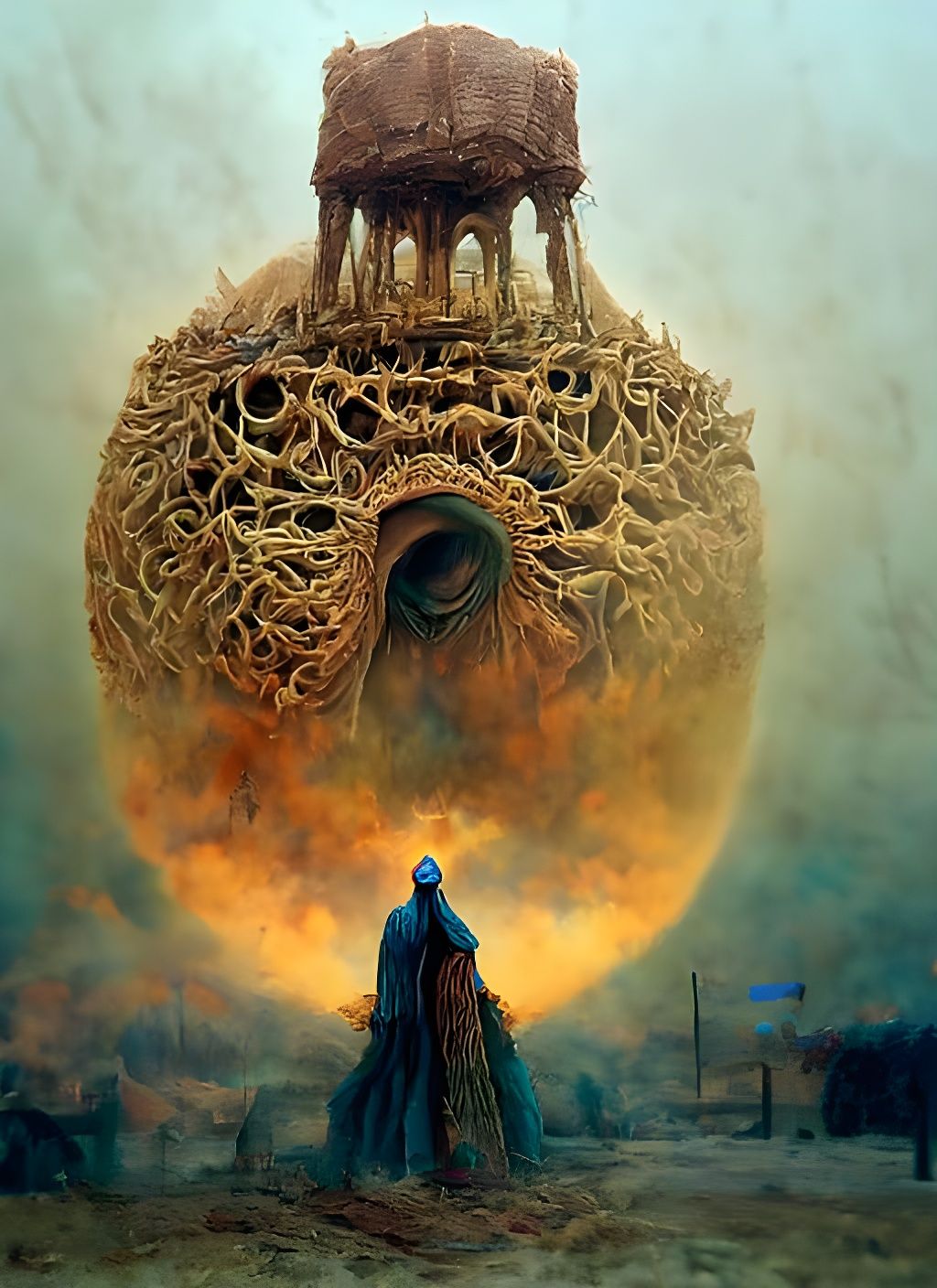 Beksinski-Inspired Prophet in Extreme Detail