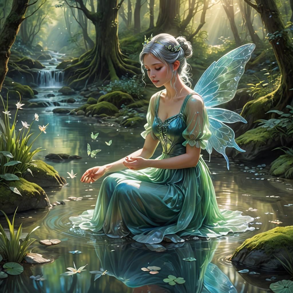 Enchanting Fairy in Mystical Forest Scene