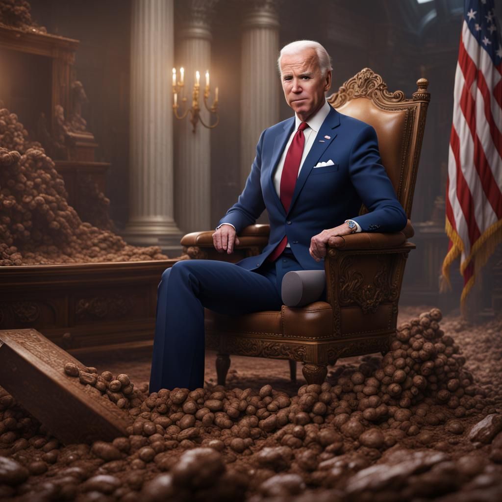 Grotesque Joe Biden Feces Digital Painting