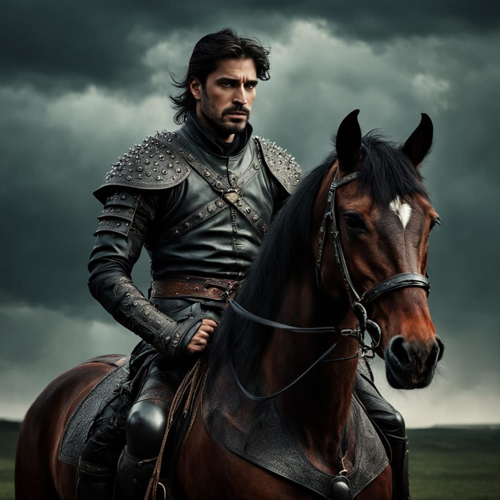 Medieval Knight Rides with Brooding Intensity