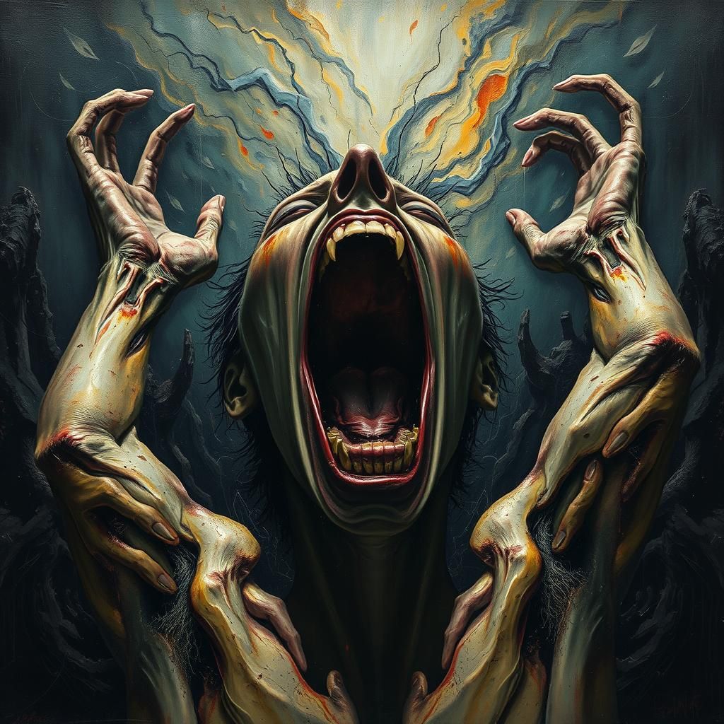 Eerie Surrealist Art: Agony in a Twisted Landscape