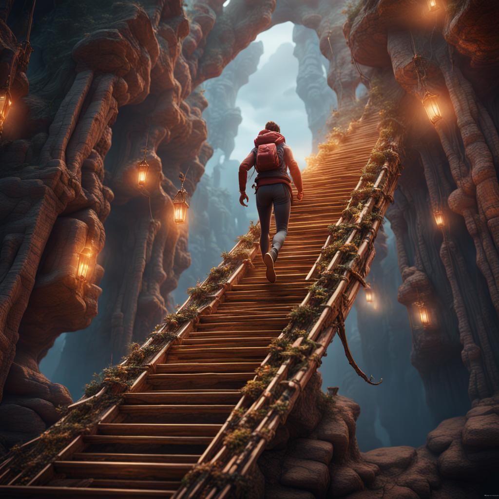 Climbing Ladder of Success: Fantasy Concept Art