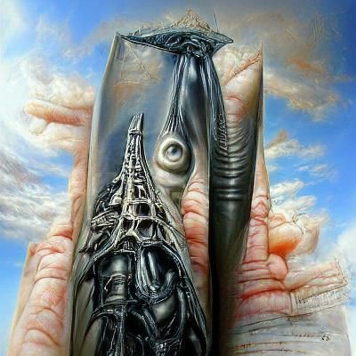 Obelisk Ripped Open by Giant Creature: Hyperrealism