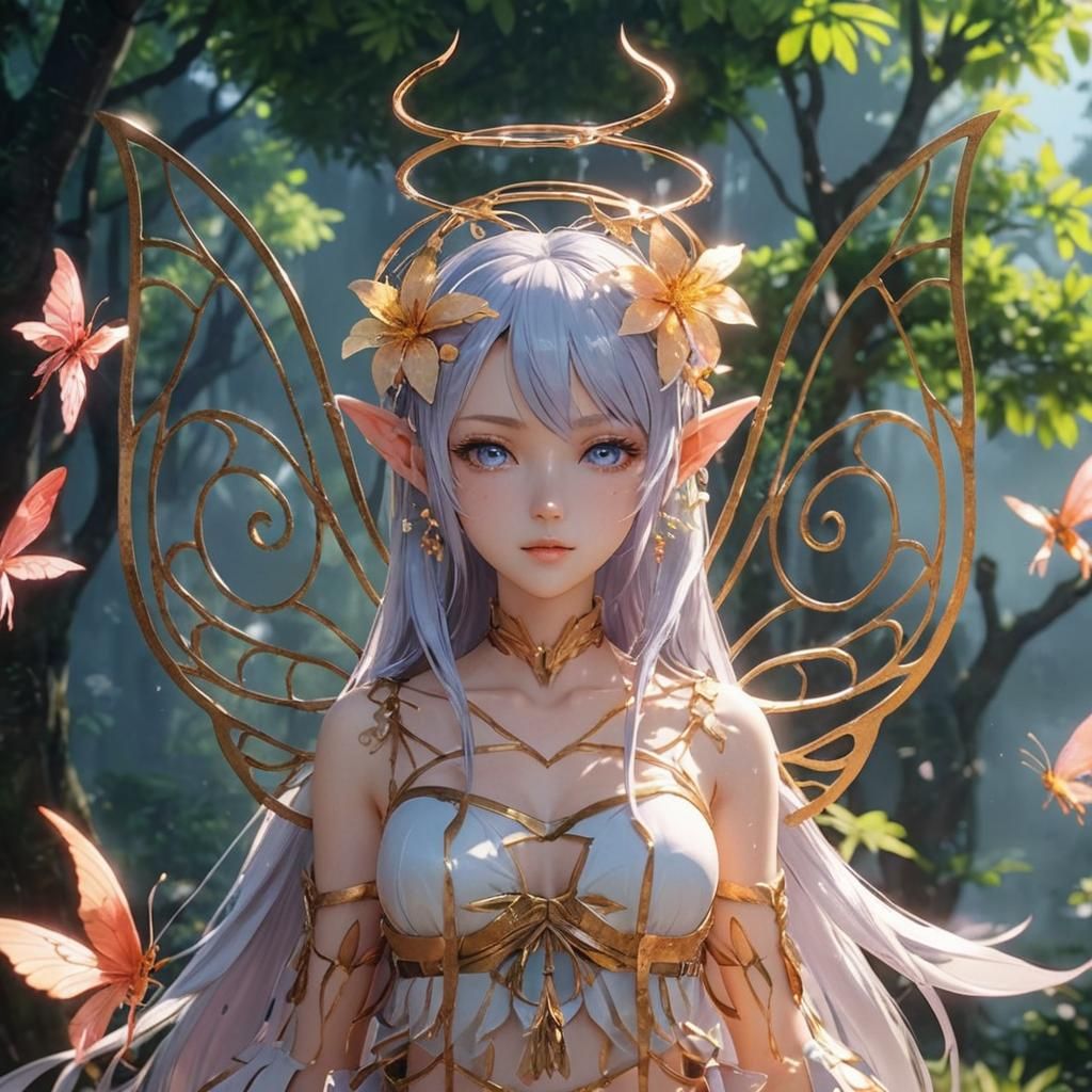 Hot Anime Fairy Girl in 3D Style
