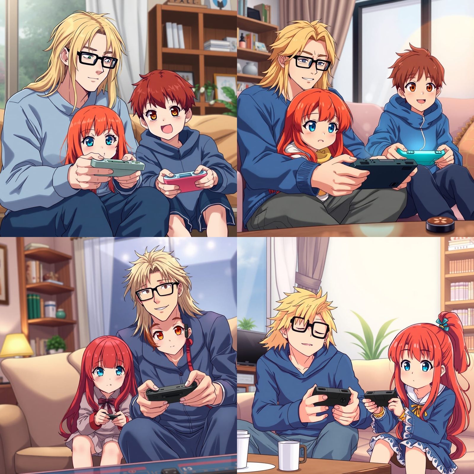 Family Game Night in Anime Style