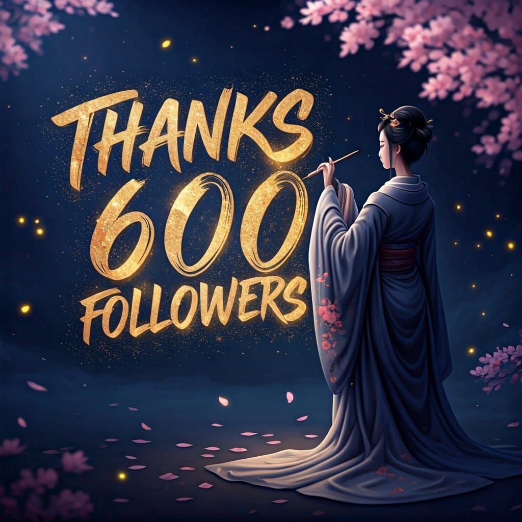 Whimsical Geisha Calligraphy in Chinese Ink Style