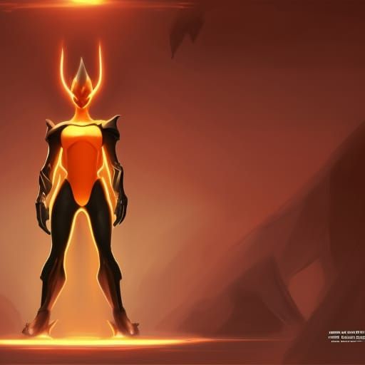 Menacing Orange Creature in Dark Science Lab