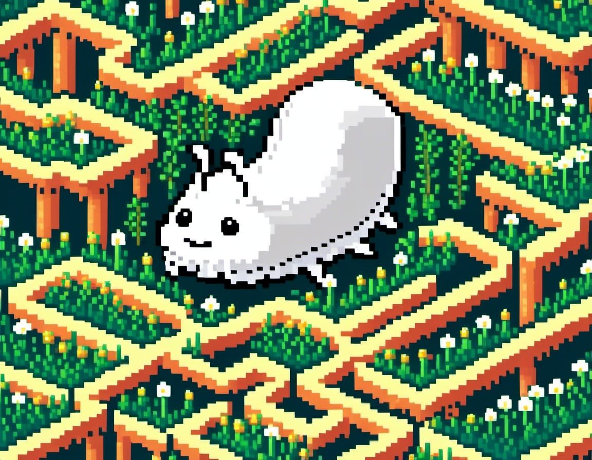 Potworm's Pixel Art Adventure Through Happy Plants