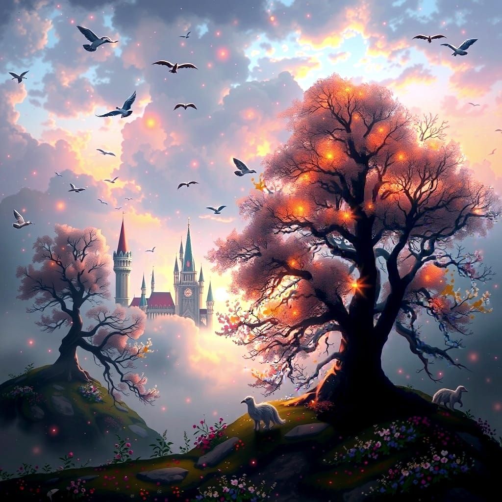 Ethereal Fantasy Kingdom in Hyperdetailed Mist