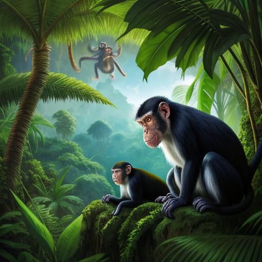 Monkeys in a Lush, High-Definition Jungle