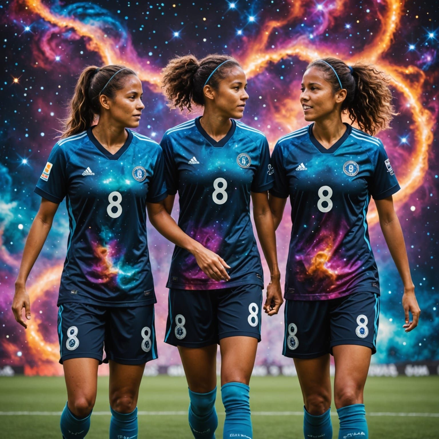 Cosmic Soccer Stars in Galaxy Jerseys