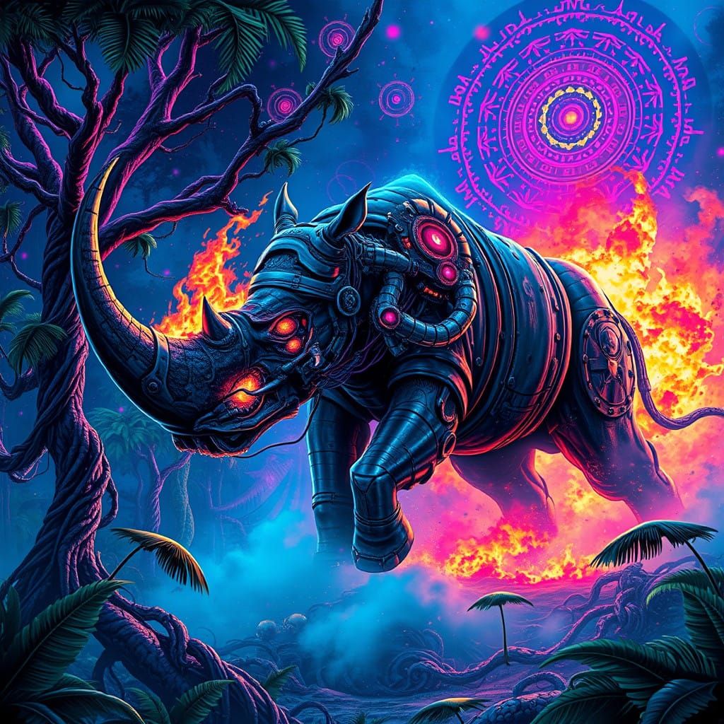 Biomechanical Rhino-Elephant Hybrid Collides in Fiery Explos...