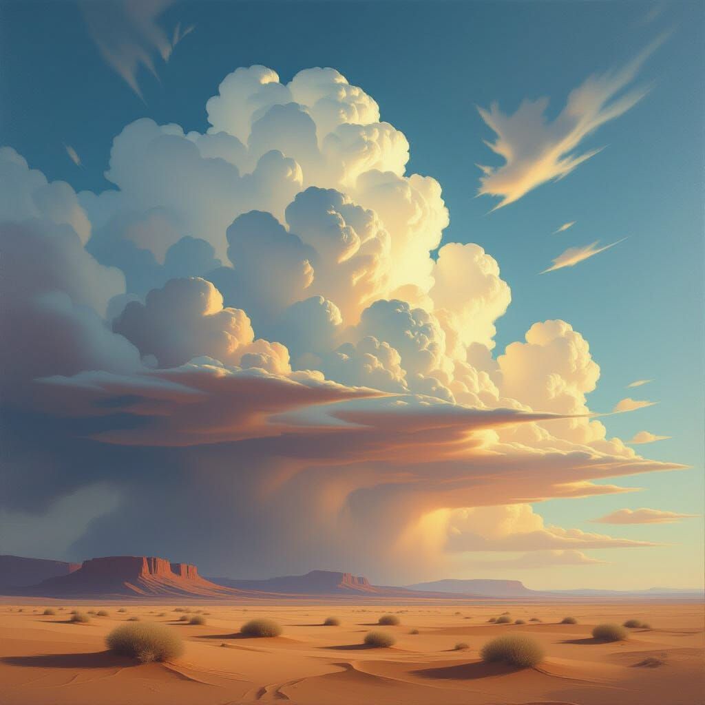 Surreal Desert Sky as Oil Painting