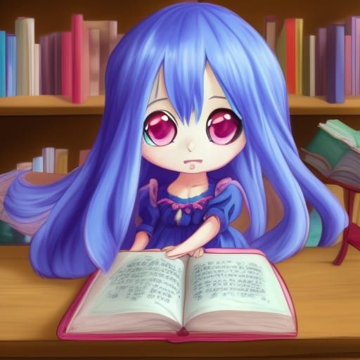 Adorable Anime Fairy Girl with Blue Hair