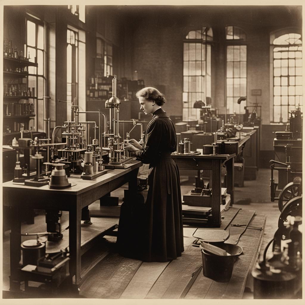Marie Curie at Work in Her Laboratory