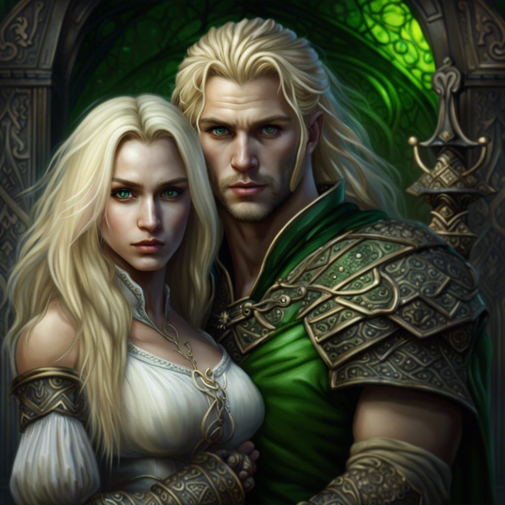 Detailed Painting of a Blond Male Bard