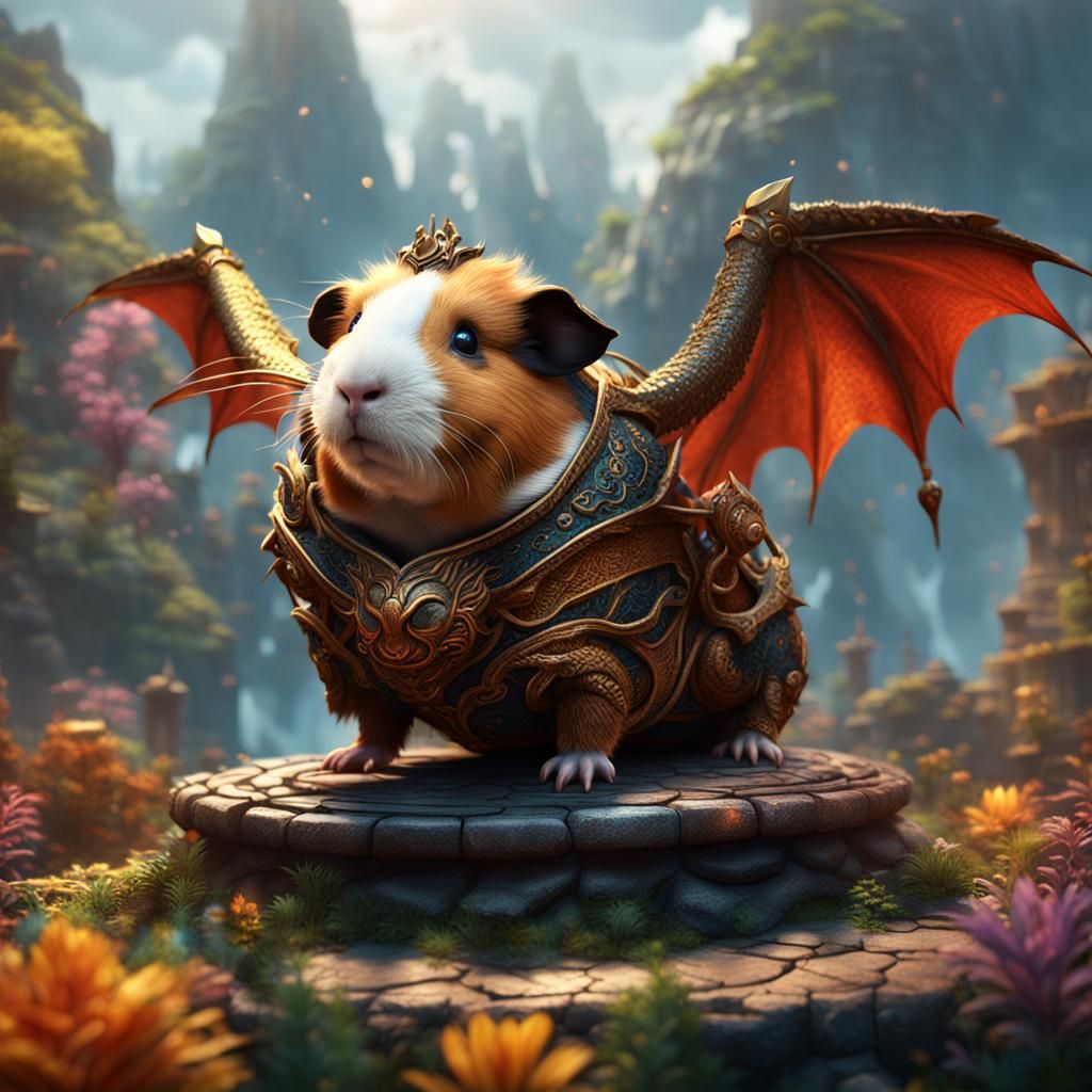 Guinea Pig Dragon Fantasy Concept Art