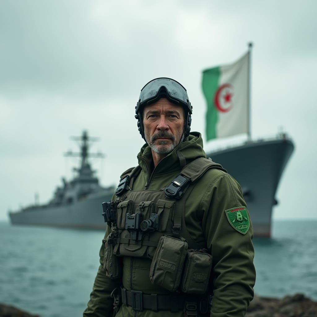 Algerian Soldier in Futuristic Military Uniform