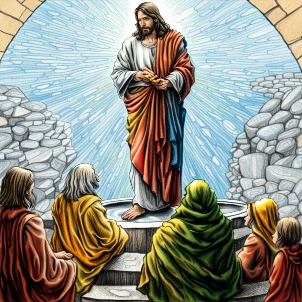 Jesus Welcomes Children at the Well