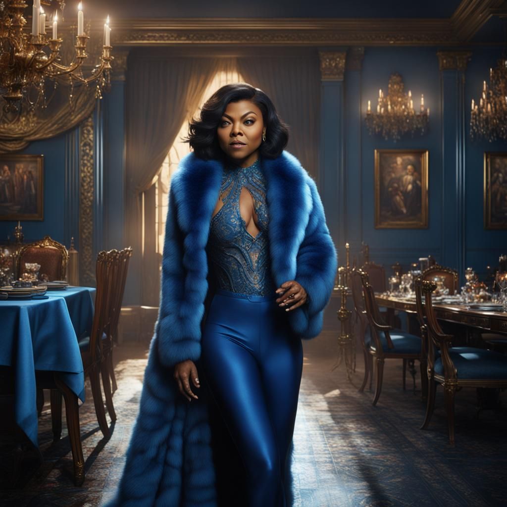 Taraji P. Henson Posing in Dining Room: Matte Painting