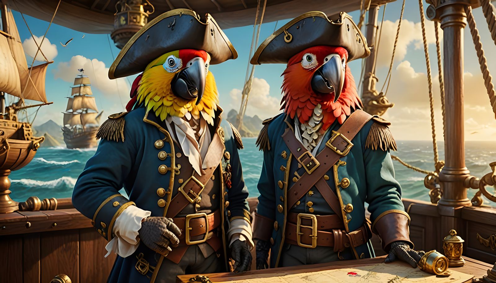 Pirate Parrot's Treasure Map Adventure in 8k