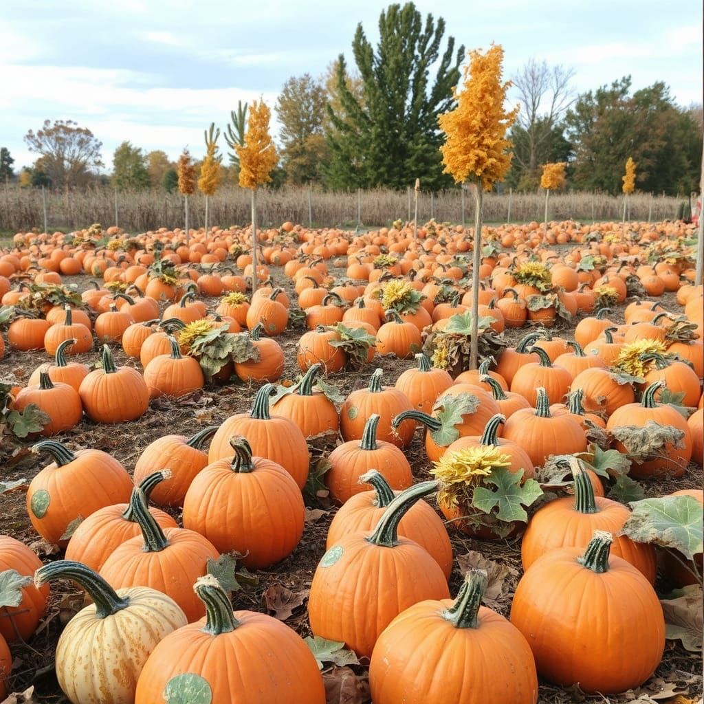 Autumn Pumpkin Patch in Scrapbooking Style