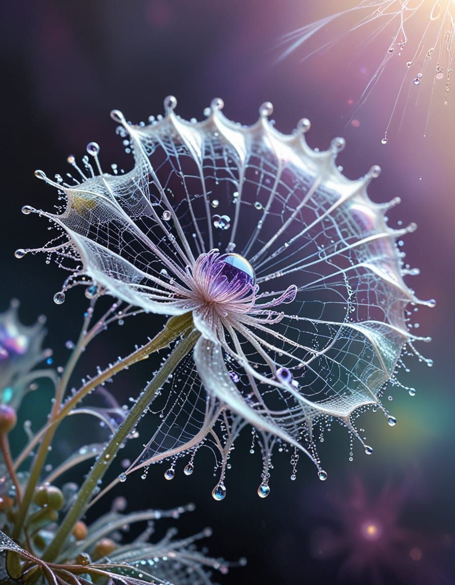 Ethereal Spiderweb Flower in Pastel Glow