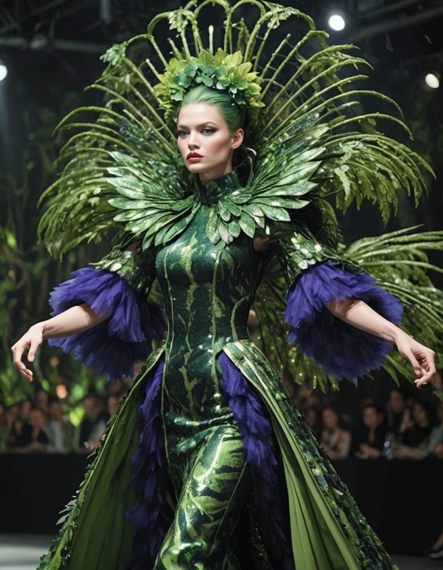 Biopunk Forest Defender Dress on Catwalk
